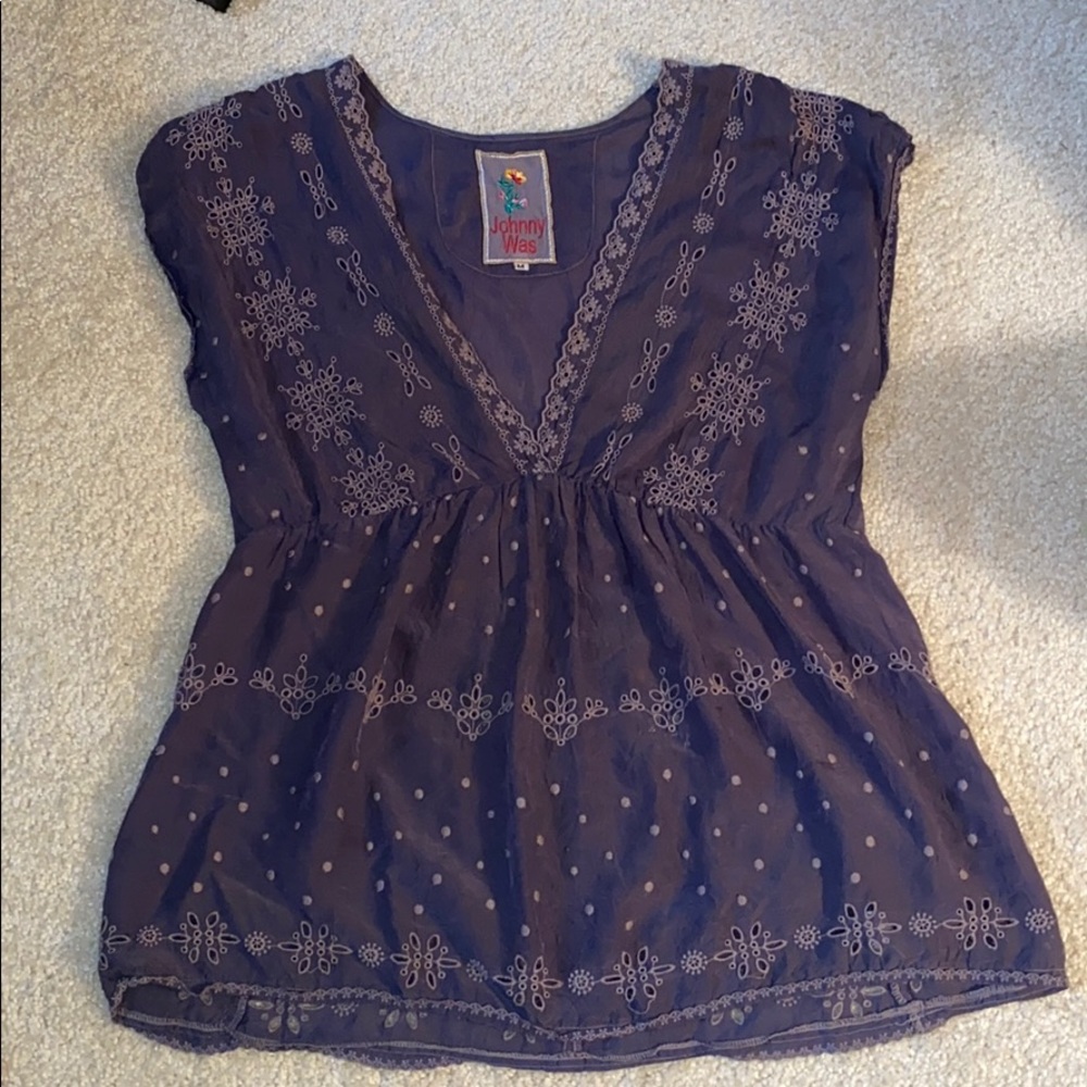 Johnny Was Rayon Eyelet Blouse